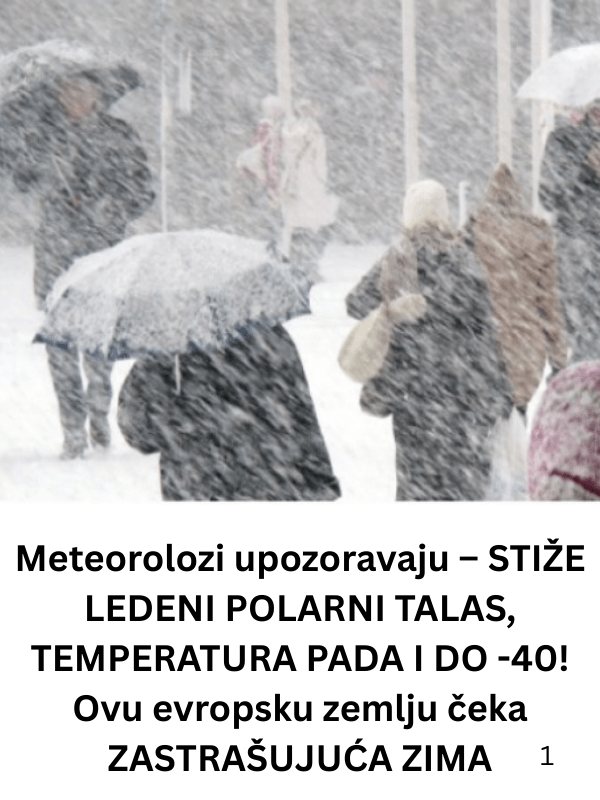 STlŽE LEDENl P0LARNl TALAS, TEMPERATURA PADA I D0 -40! Ovu evropsku zemlju čeka SlBlRSKA ZIMA…. - featured image