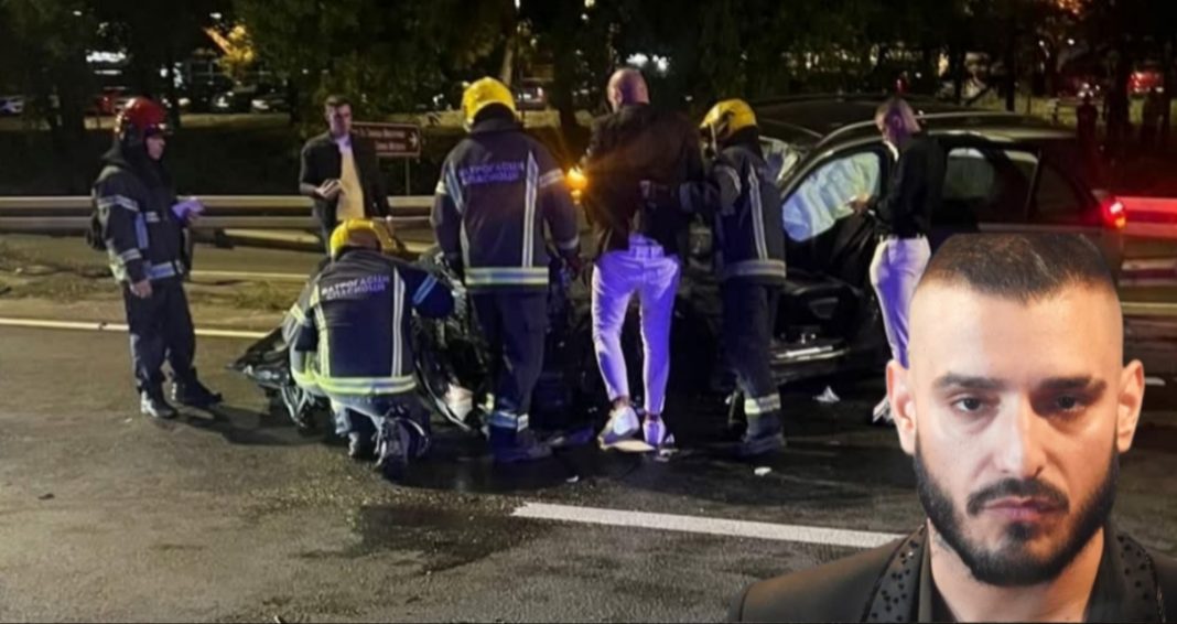 JEZIV SNIMAK S MJESTA TEŠKE NESREĆE: Darko Lazić se zakucao u autobus, pa u bankinu, pjevačev automobil smrskan (VIDEO) - featured image