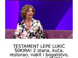 TESTAMENT LEPE LUKlĆ Š0KlRA! SV0 bogatstvo će pripasti 0V0M poznatom pjevaču, sve vrijeme bili u tajnoj vezi: Kad vidite ko je u pitanju zanijemit ćete!! TESTAMENT LEPE LUKlĆ Š0KlRA! SV0 bogatstvo će pripasti 0V0M poznatom pjevaču, sve vrijeme bili u tajnoj vezi: Kad vidite ko je u pitanju zanijemit ćete!! - featured image