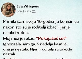 Primila sam svoju trudnu tinejdžerku komšinicu kada su je roditelji napustili….
