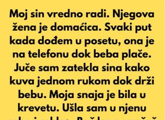 Apsolutno odbijam da tolerišem lenjost svoje snaje — moj sin zaslužuje ženu, a ne nekoga ko živi na njegov račun.