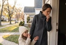 Moj muž je boravio kod svoje majke kako bi se brinuo o njoj. Želeći ga iznenaditi, došla sam bez najave s našom sedmogodišnjom kćerkom. Kada smo stigle do kuće, ulazna vrata bila su blago odškrinuta. Moja kćerka je zavirila unutra, zatim me lagano povukla za rukav i šapnula: „Mama… pogledaj. Ali budi tiha.“