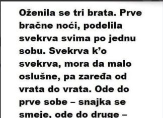 Oženila se tri brata. Prve bračne noći, podijelila svekrva…