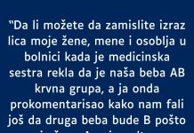 Supruga A krvna grupa a ja nulta- RODILA mi bebu AB- MOJ KOMENTAR je zaledio sestricu u bolnici a i suprugu Supruga A krvna grupa a ja nulta- RODILA mi bebu AB- MOJ KOMENTAR je zaledio sestricu u bolnici a i suprugu - featured image