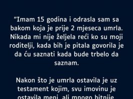 “Imam 15 godina i odrasla sam sa bakom koja je prije 2 mjeseca umrla…”